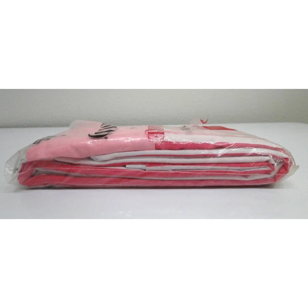 Vintage Springmaid Marvelaire Pink White Striped Double Flat Sheet New USA Made